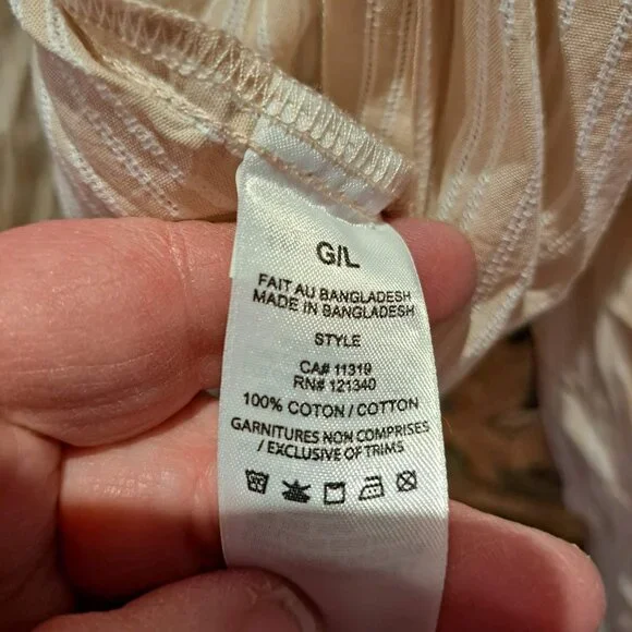 Crossover cropped striped shirt 100% Cotton - Picture 5 of 12